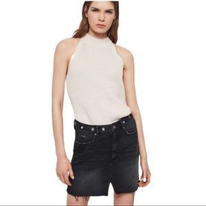 AllSaints Lila Eyelet Denim Skirt